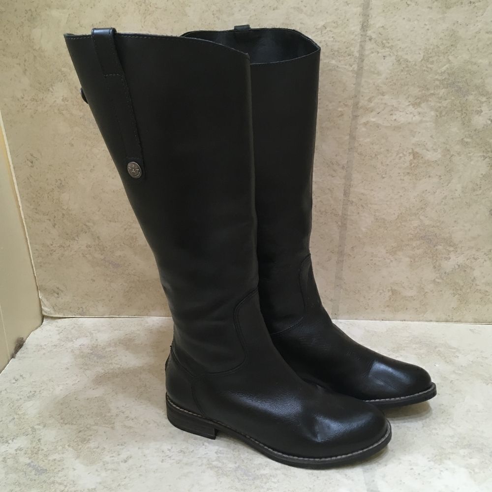 NEW WITHOUT‎ TAGS MATISSE YORKER WIDE CALF RIDING BOOTS IN BLACK LEATHER